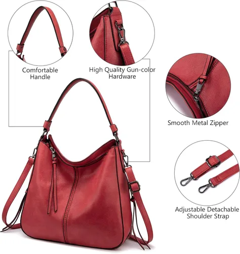 Miniatura 6 de Bolsas de diseñador de estilo hobo, grandes, de cuero sintético, para mujer