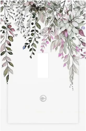 Miniatura 69 de Cubierta decorativa para interruptor de luz, diseño de pájaros y flores florales en blanco y negro, 2 bandas, cubierta decorativa para pared, placa