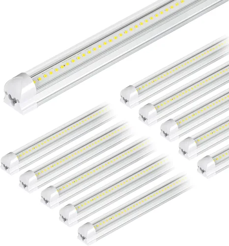 Miniatura 8 de hykolity Luz LED de tienda de 30 W, 2 pies, 3500 lm 6500 K, luz blanca súper brillante, lámpara de techo enlazable, luz de tubo LED T8 integrada