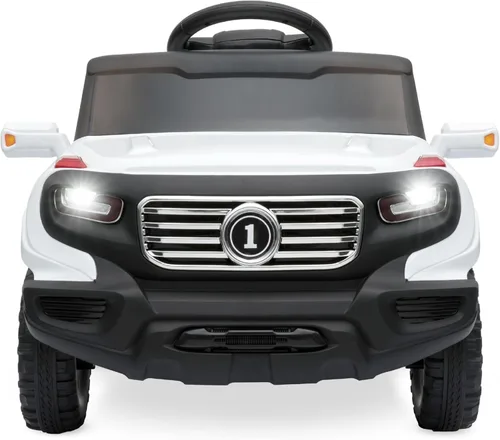 Miniatura 2 de Productos de la mejor elección, camioneta de paseo de 6 V para niños con control remoto para padres, 3 velocidades, luces LED, blanco