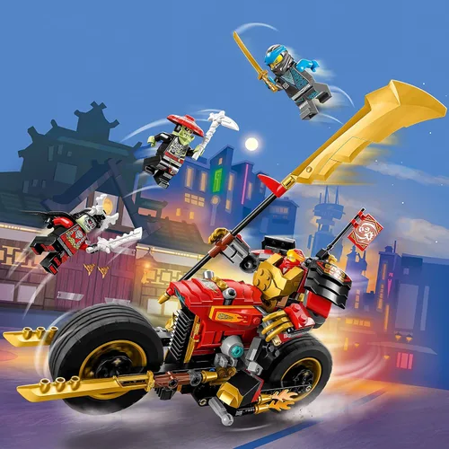 Miniatura 2 de LEGO NINJAGO Kai’s Mech Rider EVO 71783, juguete de moto ninja actualizable, figura de acción Mech y 2 minifiguras de guerrero óseo, juguetes