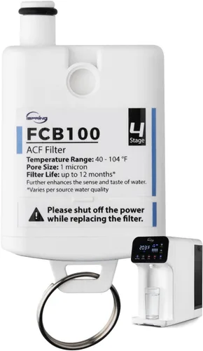 iSpring Filtro de repuesto FCB100 para sistema de ósmosis inversa de encimera RCD100, filtro post carbono, ciclo de repuesto: hasta 12 meses