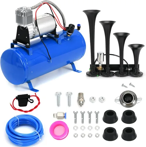 Miniatura 12 de PTNHZ Bomba de Tanque de Compresor de Aire DC 12V MAX 150PSI con Tanque de 3 Litros 0.8 Galones Para Tren, Camión, Barco, Camioneta, Autocaravana.