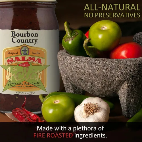 Miniatura 4 de Bourbon Country Salsa De Inclan Todo natural, sin conservantes, lote pequeño, cocinado con tequila añejado en barril de bourbon y cactus mexicano