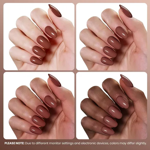 Miniatura 45 de Beetles - Esmalte de uñas de gel marrón – 0.5 onzas líquidas de esmalte de gel marrón oscuro, lámpara LED UV para uñas, regalo de manicura para I