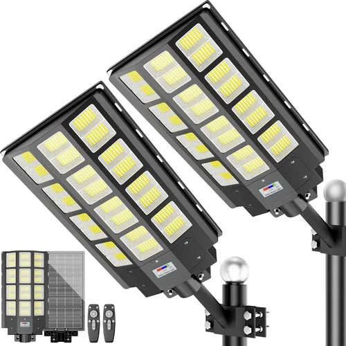 Miniatura 12 de loyoele Luces solares de calle de 9000 W para exteriores, 240000 lúmenes, luz de inundación solar con control remoto y sensor de movimiento, luces