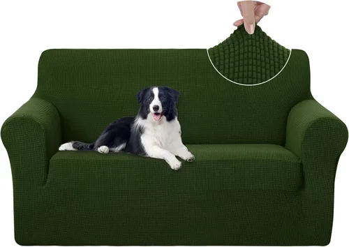 Miniatura 13 de U-NICE HOME Funda elástica para sofá, lavable, protector de muebles para sofá de 3 cojines, apta para mascotas (sofá, gris)