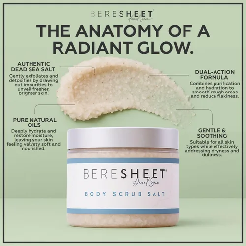 Miniatura 6 de Exfoliante corporal de sal – Exfoliante natural e hidratante con minerales del Mar Muerto y aceites naturales – Exfoliante de limpieza profunda