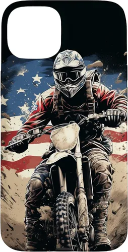 Miniatura 9 de Dirt Bike American Flag Motocross Enduro Biker 4th of July Case for iPhone 17