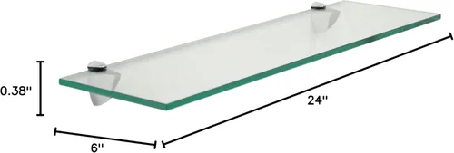 Miniatura 2 de Spancraft Estante de cristal de 6" X 24" - Acabado cromado