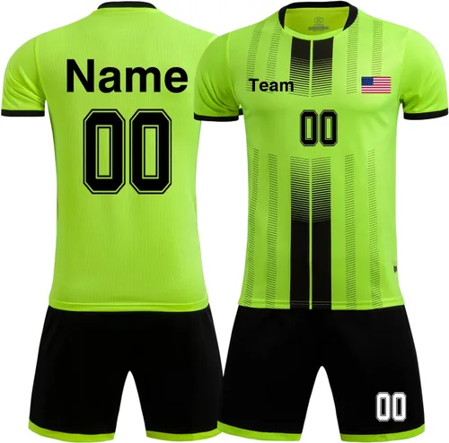 LAIFU Camiseta de fútbol personalizada para niños y adultos, con número de nombre, equipo y logotipo