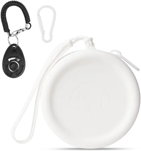 Miniatura 18 de Bolsa de golosinas para perros de silicona, 2 piezas, bolsa para caminar para mascotas para perros y gatos, tamaño bolsillo, fácil de limpiar, sin