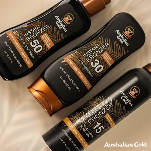 Miniatura 8 de Australian Gold - Protector solar en aerosol continuo con bronceador instantáneo SPF 15, brillo inmediato y secado rápido, amplio espectro