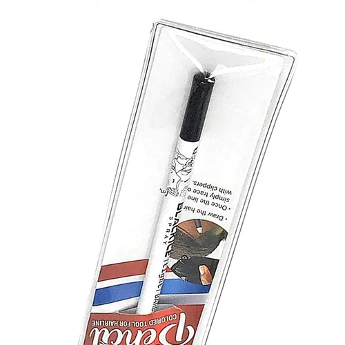 Miniatura 5 de Lápiz de peluquero en aerosol de hielo negro Línea blanca visible, para forro y bordes, ideal para tonos de piel más profundos