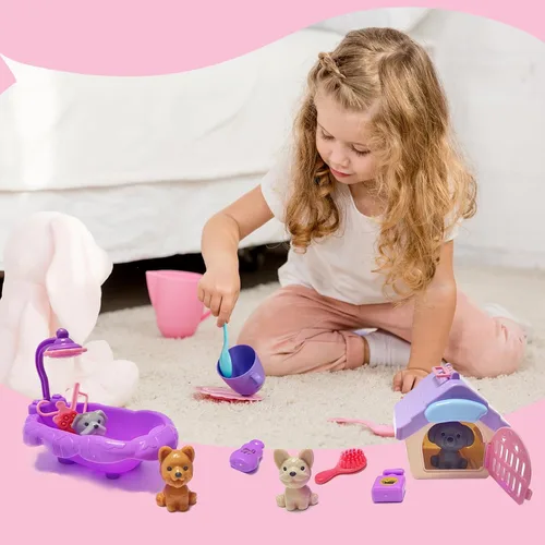 Miniatura 6 de Excalla Bombas de baño para niños con sorpresa en el interior, paquete de 20 bombas de baño para niños con muñecas de cachorro