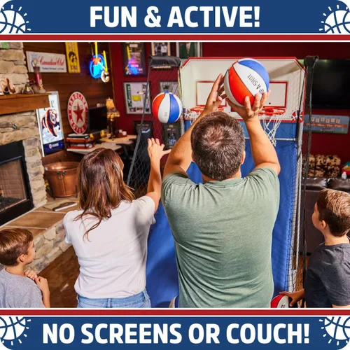 Miniatura 7 de Pop-A-Shot - Home Dual Shot Juego de baloncesto arcade para el hogar Aro de puntuación con sensor, 16 modos de juego, 7 bolas Plegable para un