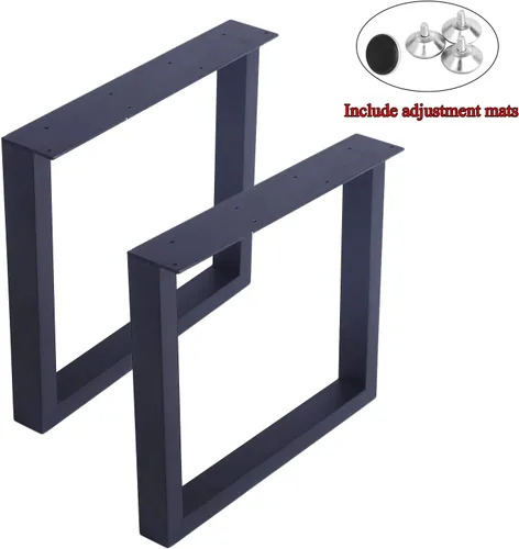 Miniatura 2 de MBQQ Patas para muebles de 15.7" de altura 17.7" de ancho, tubo cuadrado rústico decorativo, patas de mesa de metal resistente, patas de escritorio