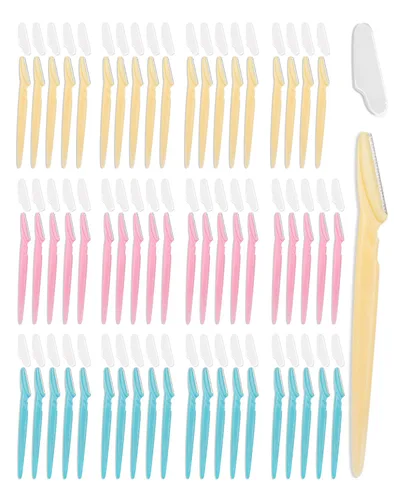 Miniatura 8 de MoHern Afeitadora de cejas con caja, 60 piezas de afeitadoras faciales para mujeres y hombres, afeitadora multiusos Dermaplane, herramienta