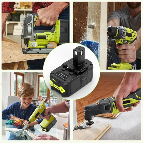 Miniatura 8 de Paquete de 6 baterías de litio de 6.0Ah 18V compatibles con Ryobi RB18L50 P108 P102 P104 de alta capacidad con indicador LED