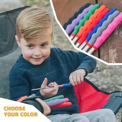 Miniatura 5 de MalloMe - Palos para s'mores para hoguera de 114 cm extra largos - Kit de palos para asar malvaviscos Smores - Pinchos para s'mores y tenedor