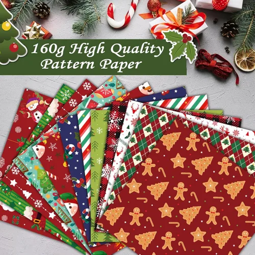 Miniatura 7 de Konsait 24 hojas de papel de álbum de recortes de Navidad de 12 x 12 pulgadas, papel de doble cara para hacer tarjetas, manualidades, envoltura