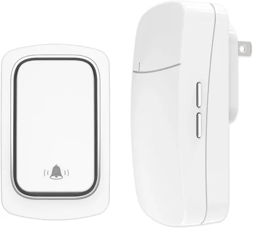 Timbre inalámbrico autoalimentado para el hogar y la oficina, IP66 impermeable, kit de timbre enchufable sin necesidad de batería, alcance de 500