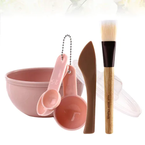 Miniatura 9 de Máscara facial de bricolaje Tazón de mezcla Cepillo Cuchara Stick Herramienta Cuidado de la Cara Set para las Mujeres 7pcs