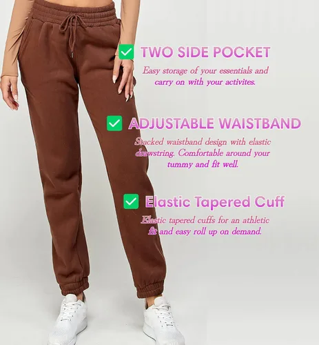 Miniatura 8 de IUUI Pantalones deportivos de cintura alta para mujer, con bolsillos, de algodón, holgados, atléticos