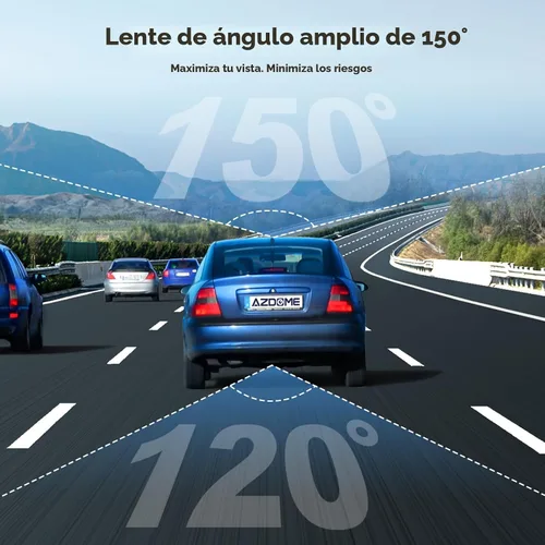 Miniatura 7 de AZDOME M01 Dual Dash Cam frontal y trasera con tarjeta gratuita de 64 GB, cámara de tablero dual de pantalla de 3" para automóvil, G-Sensor ADAS