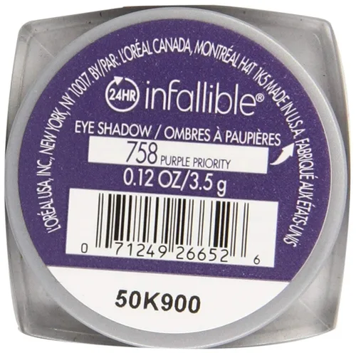 Miniatura 6 de L 'Oreal Infalible Sombra de Ojos de 24 h de París, 0,12 onza Prioridad púrpura