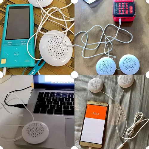 Miniatura 5 de Altavoz de almohada, 0.138 in, mini altavoz portátil estéreo con 2 altavoces estéreo de alta fidelidad para teléfono MP3, CD portátil