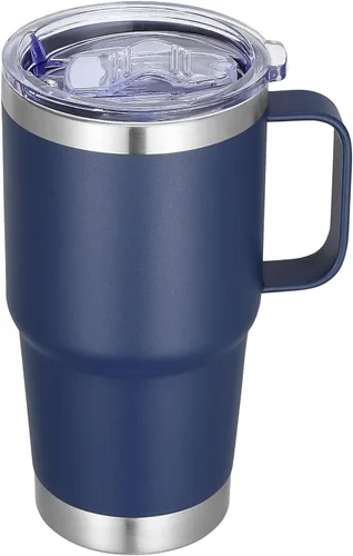Miniatura 30 de Vaso térmico de acero inoxidable de 20 oz con asa, envase a granel, vasos termales metálicos aislados, taza de café de viaje con asa, vaso de doble
