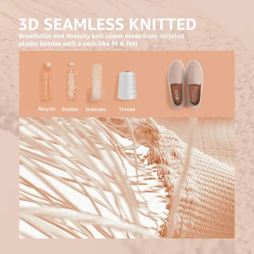 Miniatura 3 de STQ Zapatos sin cordones para mujer, transpirables, de moda, cómodos, de punto, casuales