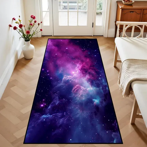Miniatura 23 de Alfombra de Área Galaxia de 5' x 7', Dormitorio Sala de Estar para Niñas Niños Varones Alfombra Nebulosa Vórtex Tapetes Púrpura Azul Nube galaxy 1
