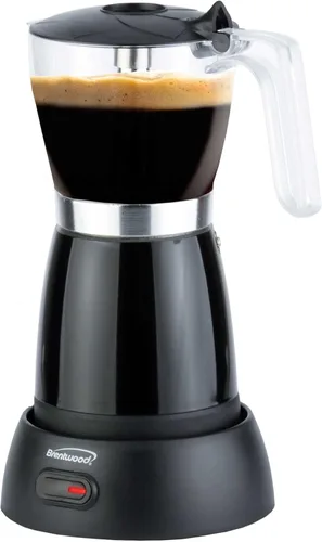 Brentwood TS-119BK Máquina eléctrica inalámbrica de 550 vatios para café expreso, 6 porciones (negro)