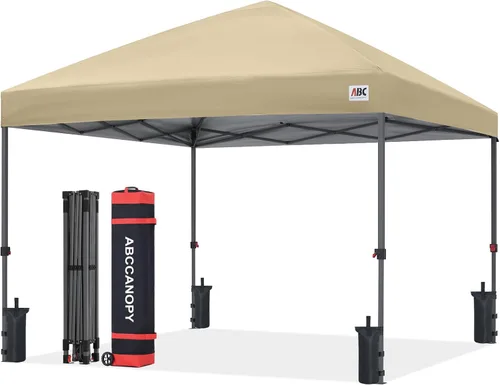 ABCCANOPY Tienda de campaña desplegable de 10 x 10, refugio instantáneo de fácil instalación con bolsa con ruedas, toldo resistente al aire libre
