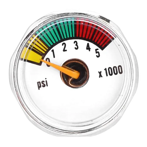 Medidor de presión de Paintball de 0-5000 psi Mini manómetro aleación de aluminio 0.886 in Medidor de dial PCP Manómetro PCP Montaje trasero