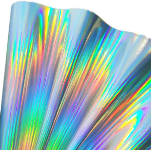 Miniatura 12 de 11.8"x53" Tela de cuero sintético holográfica, vinilo reflectante de espejo para lazos para el cabello, bolsas, manualidades de costura (Negro)