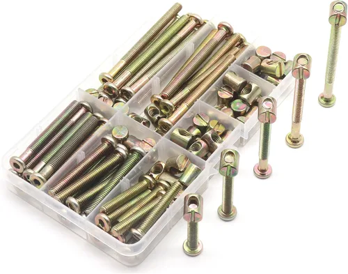 Tornillos de repuesto para cuna/litera, 100 piezas M6 x 1.378 in/1.772 in/ 2.165 in/ 2.559 in/ 2.953 in / 2.953 in Hex Drive Socket Cap Tornillos