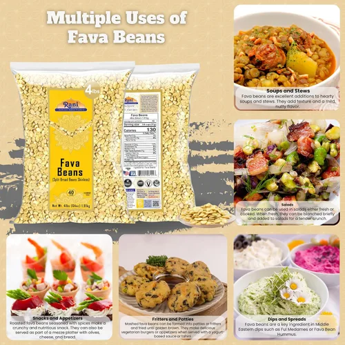 Miniatura 3 de Frijoles Rani Fava (sin piel), 64 onzas (4 libras) 4.0 lbs a granel ~ Todos naturales Apto para gluten Sin OMG Kosher Vegano Producto