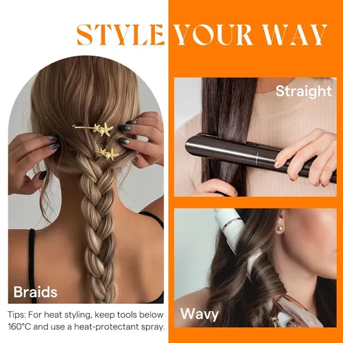 Miniatura 7 de Sunny Hair Extensiones de Trama de Cabello Humano Marrón Extensiones de Cabello para Coser Cabello Humano Real Marrón Oscuro Ombré Marrón Claro