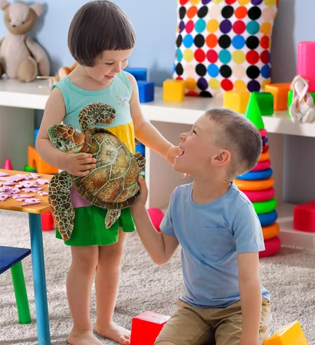 Miniatura 6 de DolliBu Animal de peluche de tortuga marina – Peluche de tortuga abrazable, adorable juguete de peluche de tortuga marina, lindo regalo de animales