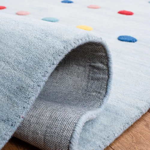 Miniatura 6 de SAFAVIEH Colección Kids - Alfombra decorativa de 3 x 5 pies, color gris, hecha a mano, de lana de lunares, ideal para zonas de alto tráfico