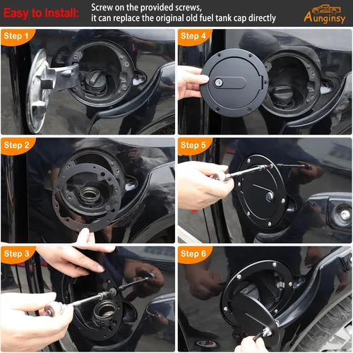 Miniatura 4 de Aunginsy Reemplazo de tapa de tanque de combustible para coche con bloqueo antirrobo Fit Toyot@a Tundra 2007-2021 Tapa de tanque de gas con bloqueo