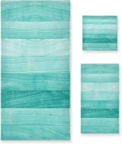 Miniatura 12 de ALAZA Hermoso juego de 3 toallas de baño decorativas de lujo, 1 toalla de baño, 1 toalla de mano, 1 toallita para la cara, suave, multiusos