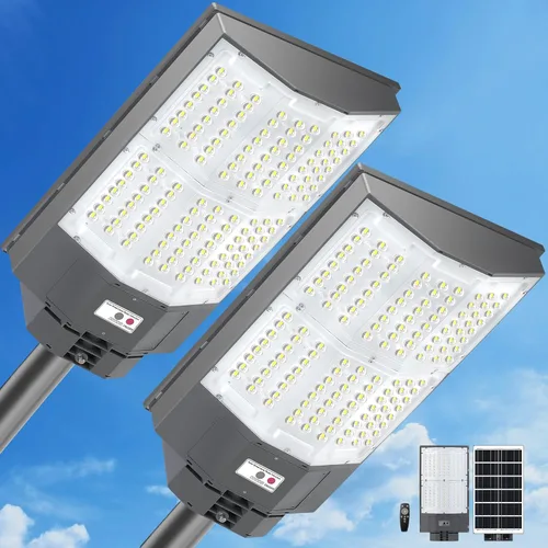 Miniatura 11 de 8500 W de luces solares de calle para exteriores, 550,000 lm, 7000 K, luces solares para estacionamiento del atardecer al amanecer, 35,000 mAh