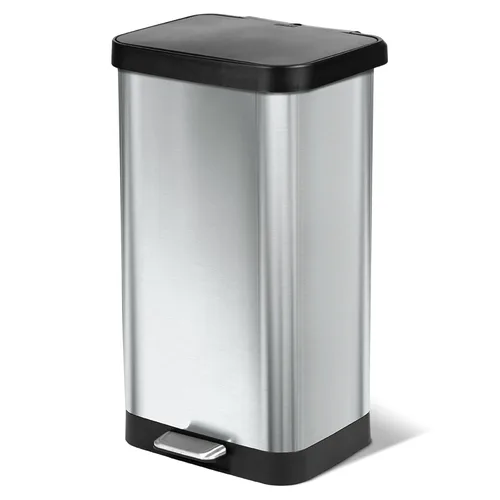 Miniatura 14 de Glad Basurero con pedal de acero inoxidable de 20 galones / 75.5 litros con protección contra olores CloroxTM, color gris plomizo acero