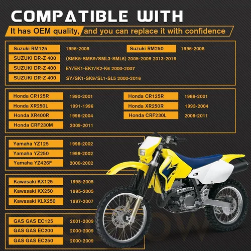 Miniatura 5 de LOCOPOW Pastillas de freno delanteras y traseras para Honda XR650L CR125 CR250 XR250 XR650 XR400 Suzuki DRZ400 RM125 Yamaha YZ125 YZ250 WR250
