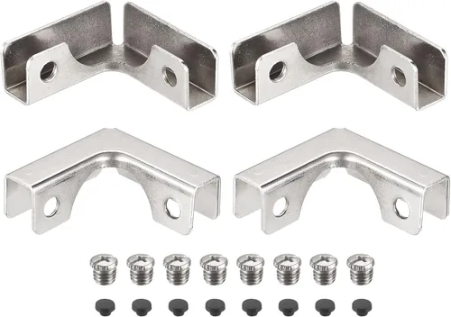Miniatura 11 de HARFINGTON Clips de fijación de vidrio (2 unidades), soportes de fijación de vidrio en forma de L de 0.118-0.236 in para vitrina y pecera
