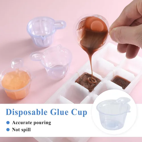 Miniatura 3 de 150 vasos desechables de resina plástica de 1.5 onzas líquidas, tazas de mezcla de pintura, tazas medidoras dispensadoras pequeñas para mezclar